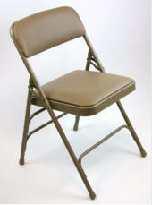 metal folding chair, vinyl upholstered for schools, church, office, or event seating