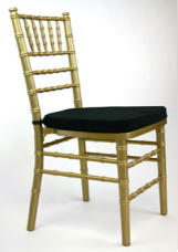 stacking chiavari chair, gold with cushion perfect for banquets and other events
