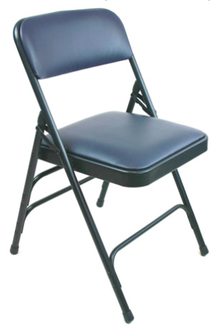 metal folding chair with vinyl padding