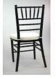 chiavari stacking chair, with ivory cushion, back view