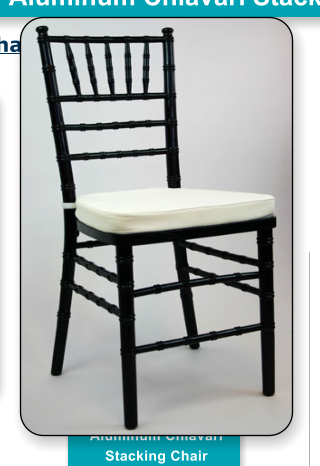 black chiavari chair with ivory cushion