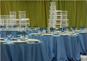 stacking chiavari chairs in banquet room
